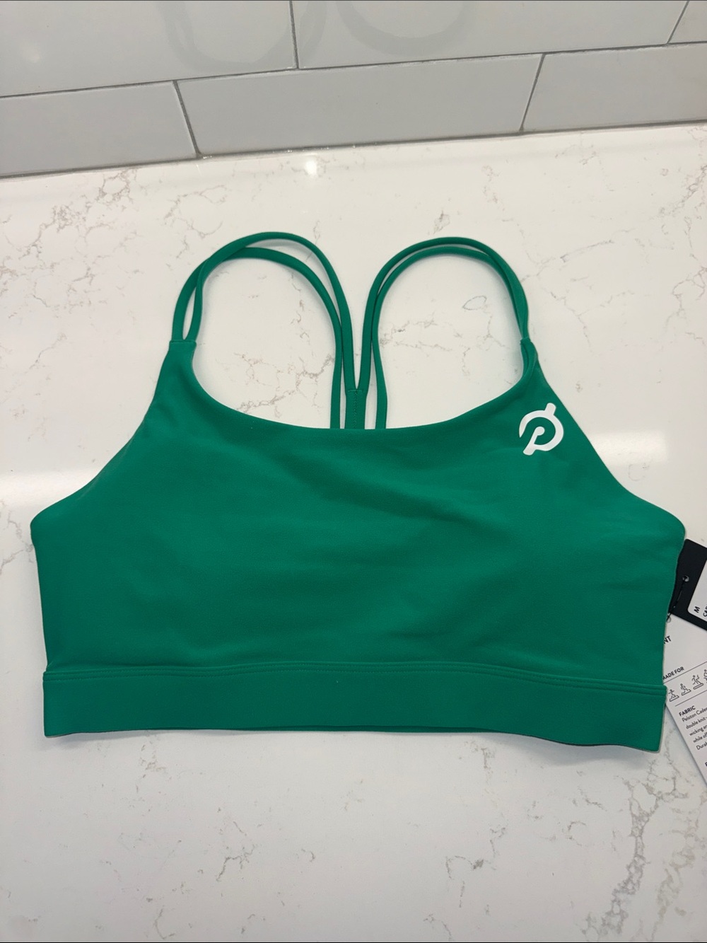 Peloton Cadent Kelly Green Double-Strap Sports Bra